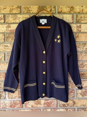 Bay Point Threads Cardigan Women’s Size Large Grandmacore Excellent Condition!